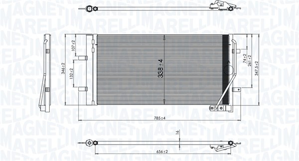 MAGNETI MARELLI 350203842000 Condensatore, Climatizzatore