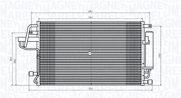 MAGNETI MARELLI 350203843000 Condensatore, Climatizzatore