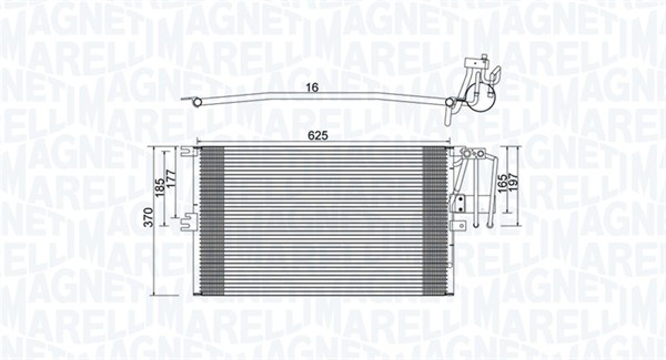 MAGNETI MARELLI 350203896000 Condensatore, Climatizzatore