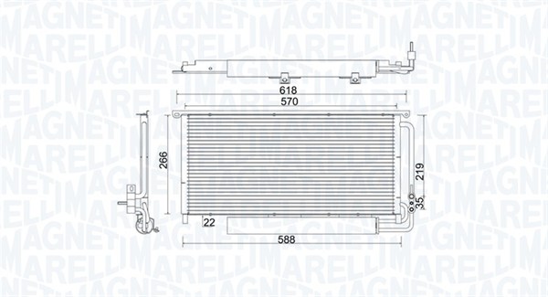 MAGNETI MARELLI 350203922000 Condensatore, Climatizzatore