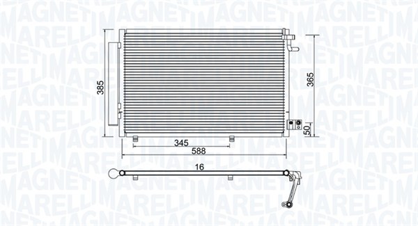 MAGNETI MARELLI 350203930000 Condensatore, Climatizzatore