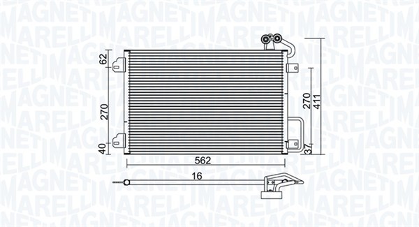 MAGNETI MARELLI 350203938000 Condensatore, Climatizzatore