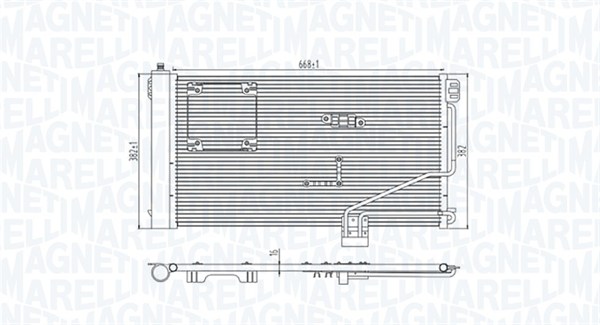 MAGNETI MARELLI 350203946000 Condensatore, Climatizzatore