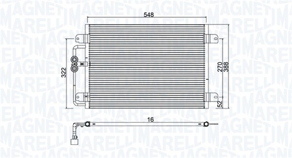 MAGNETI MARELLI 350203949000 Condensatore, Climatizzatore-Condensatore, Climatizzatore-Ricambi Euro