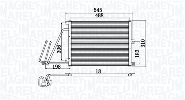 MAGNETI MARELLI 350203950000 Condensatore, Climatizzatore