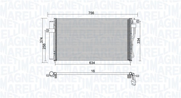 MAGNETI MARELLI 350203953000 Condensatore, Climatizzatore