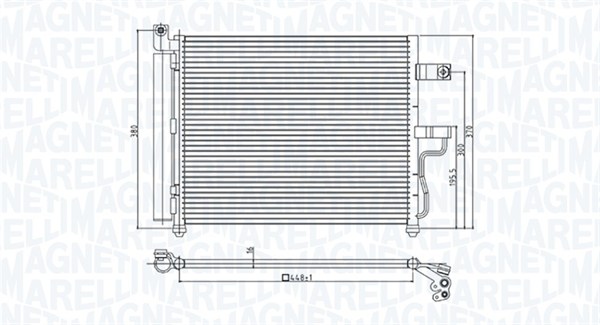 MAGNETI MARELLI 350203954000 Condensatore, Climatizzatore