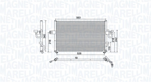 MAGNETI MARELLI 350203956000 Condensatore, Climatizzatore-Condensatore, Climatizzatore-Ricambi Euro