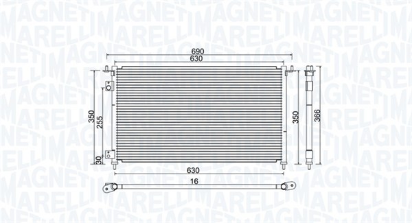 MAGNETI MARELLI 350203970000 Condensatore, Climatizzatore