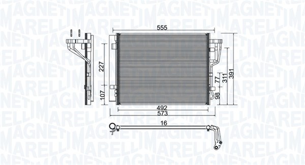 MAGNETI MARELLI 350203976000 Condensatore, Climatizzatore