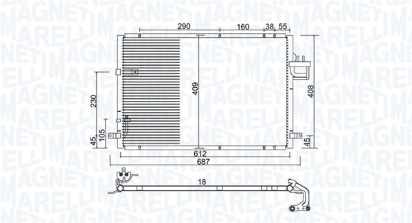 MAGNETI MARELLI 350203979000 Condensatore, Climatizzatore