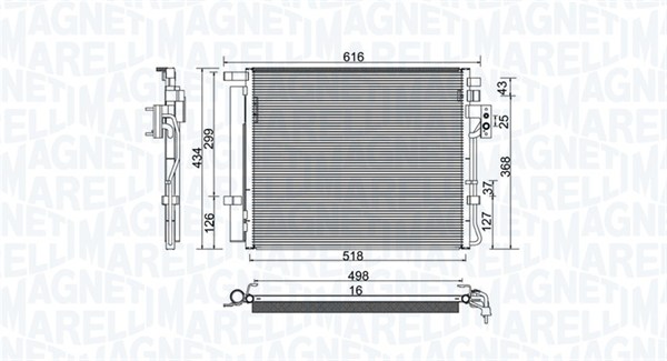 MAGNETI MARELLI 350203983000 Condensatore, Climatizzatore