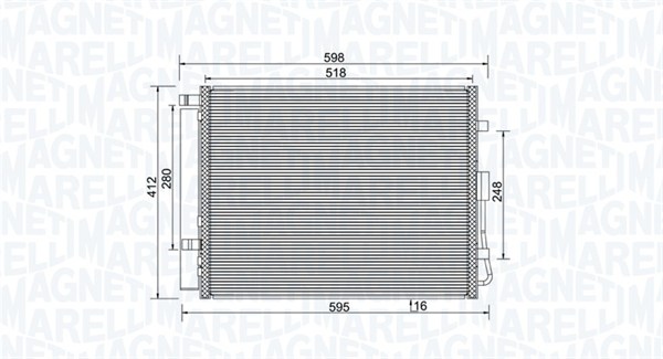 MAGNETI MARELLI 350203984000 Condensatore, Climatizzatore-Condensatore, Climatizzatore-Ricambi Euro