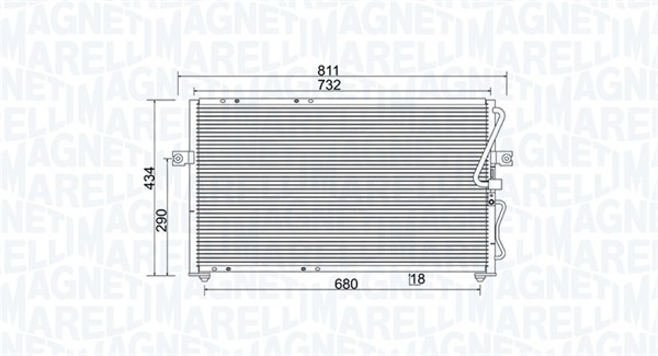 MAGNETI MARELLI 350203985000 Condensatore, Climatizzatore-Condensatore, Climatizzatore-Ricambi Euro