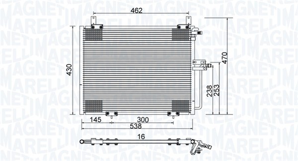 MAGNETI MARELLI 350203988000 Condensatore, Climatizzatore-Condensatore, Climatizzatore-Ricambi Euro