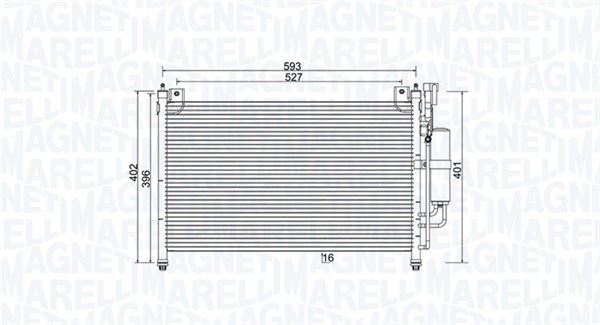 MAGNETI MARELLI 350203989000 Condensatore, Climatizzatore