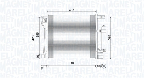 MAGNETI MARELLI 350203992000 Condensatore, Climatizzatore