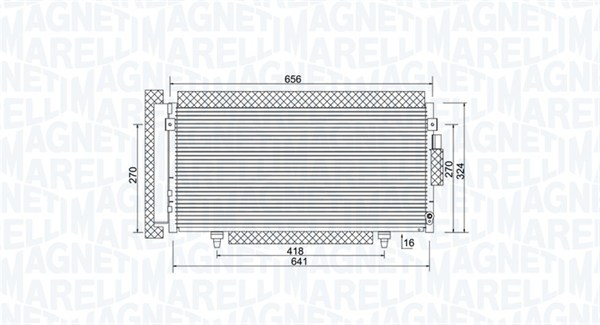 MAGNETI MARELLI 350203998000 Condensatore, Climatizzatore