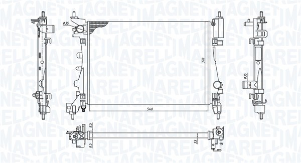 MAGNETI MARELLI 350213130100 Radiatore, Raffreddamento motore-Radiatore, Raffreddamento motore-Ricambi Euro