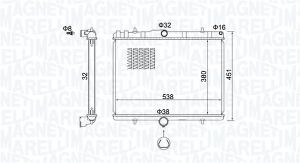 MAGNETI MARELLI 350213151800 Radiatore, Raffreddamento motore-Radiatore, Raffreddamento motore-Ricambi Euro