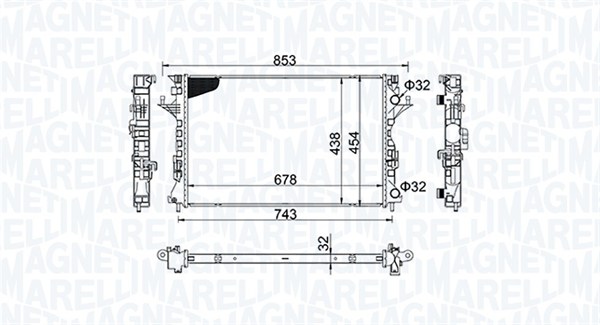 MAGNETI MARELLI 350213152200 Radiatore, Raffreddamento motore-Radiatore, Raffreddamento motore-Ricambi Euro