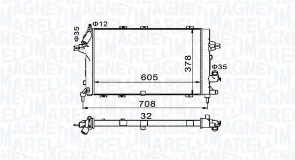 MAGNETI MARELLI 350213153400 Radiatore, Raffreddamento motore