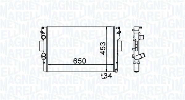 MAGNETI MARELLI 350213154000 Radiatore, Raffreddamento motore-Radiatore, Raffreddamento motore-Ricambi Euro