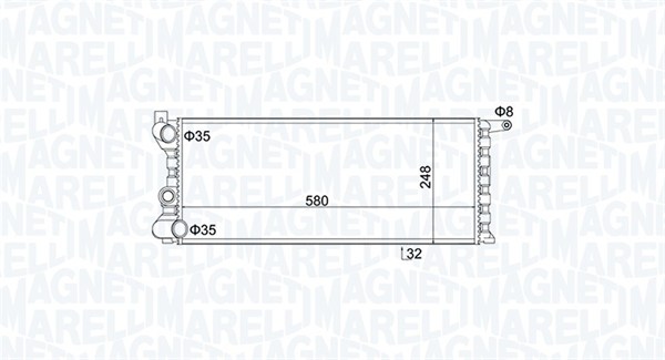 MAGNETI MARELLI 350213154100 Radiatore, Raffreddamento motore