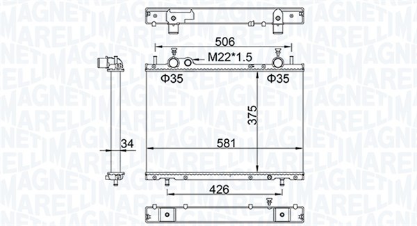 MAGNETI MARELLI 350213154800 Radiatore, Raffreddamento motore-Radiatore, Raffreddamento motore-Ricambi Euro