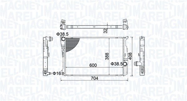 MAGNETI MARELLI 350213155200 Radiatore, Raffreddamento motore-Radiatore, Raffreddamento motore-Ricambi Euro