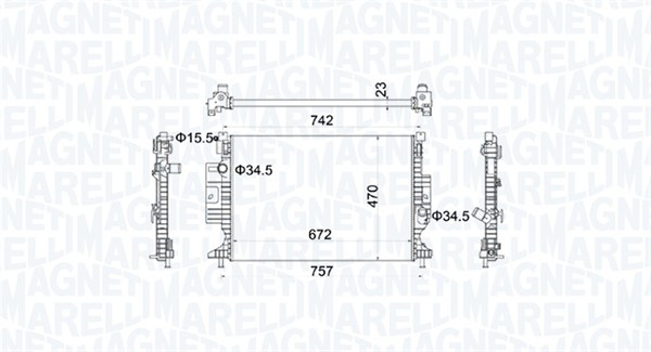 MAGNETI MARELLI 350213155300 Radiatore, Raffreddamento motore