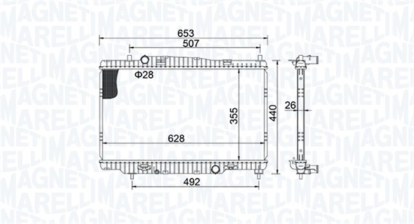 MAGNETI MARELLI 350213155400 Radiatore, Raffreddamento motore-Radiatore, Raffreddamento motore-Ricambi Euro