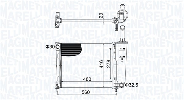 MAGNETI MARELLI 350213155700 Radiatore, Raffreddamento motore-Radiatore, Raffreddamento motore-Ricambi Euro