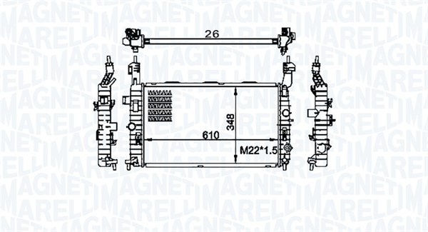 MAGNETI MARELLI 350213155800 Radiatore, Raffreddamento motore