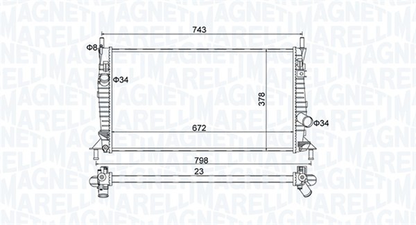 MAGNETI MARELLI 350213157400 Radiatore, Raffreddamento motore-Radiatore, Raffreddamento motore-Ricambi Euro