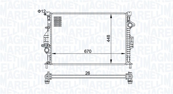 MAGNETI MARELLI 350213158700 Radiatore, Raffreddamento motore-Radiatore, Raffreddamento motore-Ricambi Euro