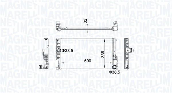 MAGNETI MARELLI 350213159600 Radiatore, Raffreddamento motore