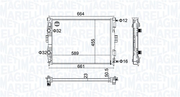 MAGNETI MARELLI 350213160600 Radiatore, Raffreddamento motore-Radiatore, Raffreddamento motore-Ricambi Euro