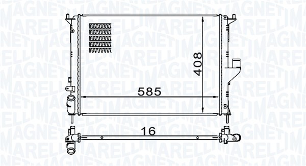 MAGNETI MARELLI 350213160900 Radiatore, Raffreddamento motore-Radiatore, Raffreddamento motore-Ricambi Euro