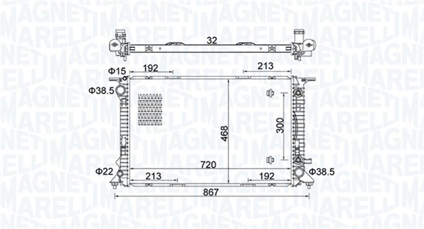 MAGNETI MARELLI 350213161800 Radiatore, Raffreddamento motore