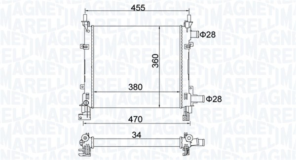 MAGNETI MARELLI 350213161900 Radiatore, Raffreddamento motore