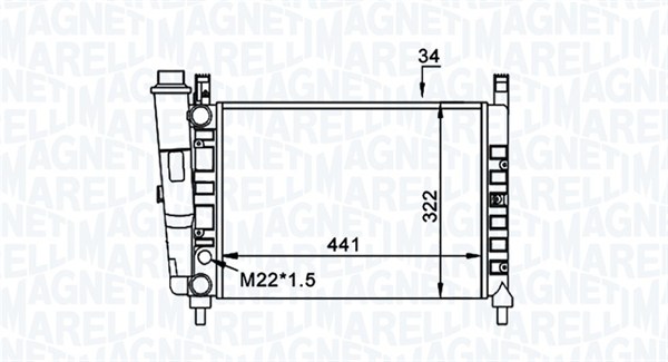 MAGNETI MARELLI 350213162300 Radiatore, Raffreddamento motore