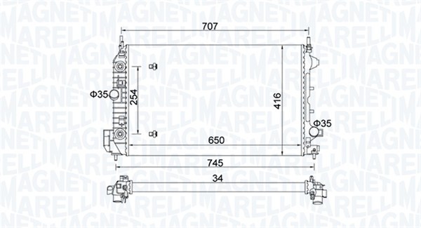 MAGNETI MARELLI 350213162500 Radiatore, Raffreddamento motore