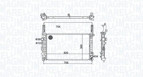 MAGNETI MARELLI 350213162900 Radiatore, Raffreddamento motore-Radiatore, Raffreddamento motore-Ricambi Euro