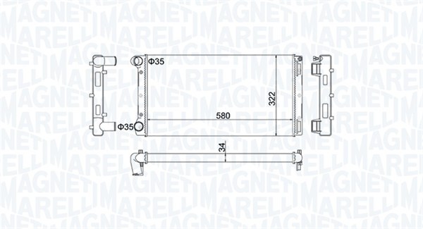 MAGNETI MARELLI 350213163400 Radiatore, Raffreddamento motore-Radiatore, Raffreddamento motore-Ricambi Euro