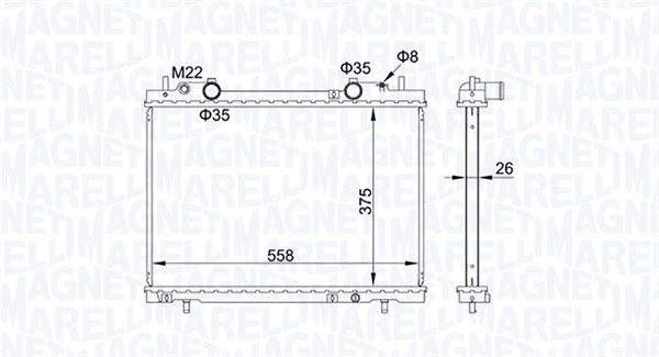 MAGNETI MARELLI 350213163900 Radiatore, Raffreddamento motore