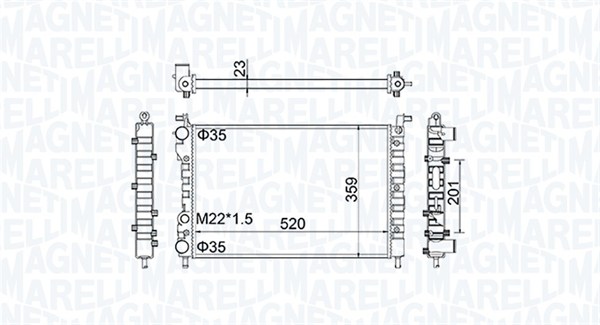 MAGNETI MARELLI 350213171100 Radiatore, Raffreddamento motore-Radiatore, Raffreddamento motore-Ricambi Euro