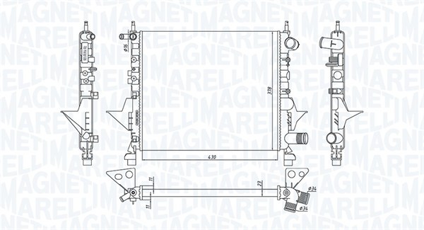 MAGNETI MARELLI 350213171800 Radiatore, Raffreddamento motore-Radiatore, Raffreddamento motore-Ricambi Euro