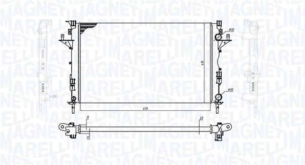 MAGNETI MARELLI 350213171900 Radiatore, Raffreddamento motore-Radiatore, Raffreddamento motore-Ricambi Euro