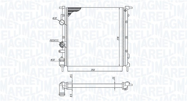 MAGNETI MARELLI 350213172100 Radiatore, Raffreddamento motore-Radiatore, Raffreddamento motore-Ricambi Euro